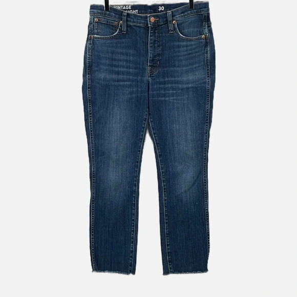 J. Crew Jeans Vintage Slim Straight Raw Hem - Size 30 - Picture 1 of 12